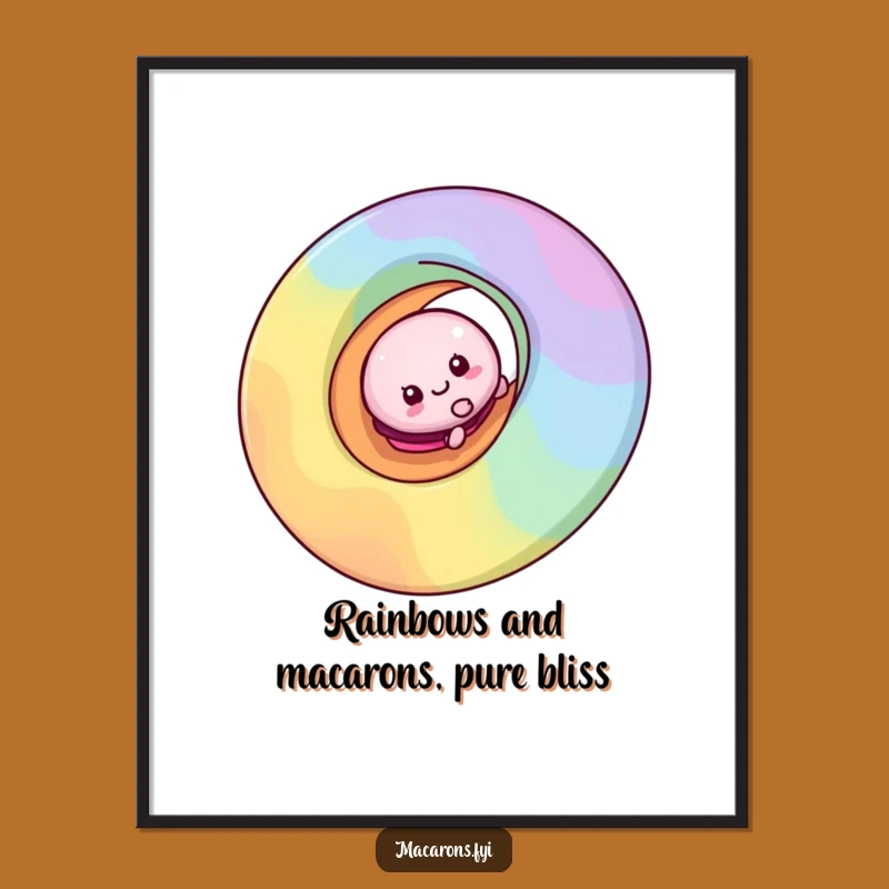 Free Printable Wall Art: Funny Macaron Rainbow Slide Art Downloadable