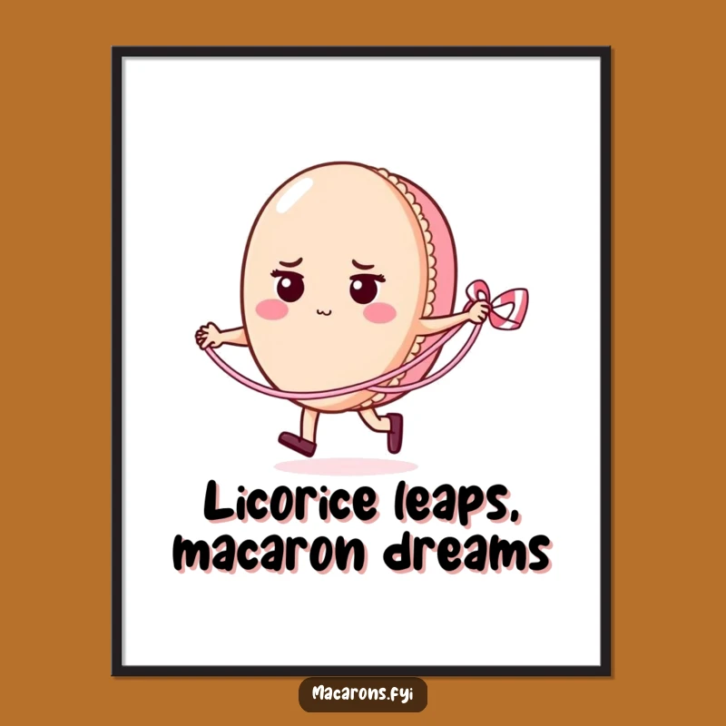 Free Printable Wall Art: Funny Macaron Skipping Rope Downloadable Decor