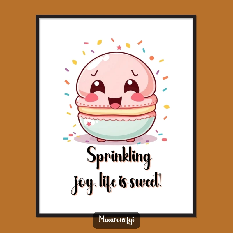 Free Printable Wall Art: Laughing Macaron Confetti Humorous Downloadable Art