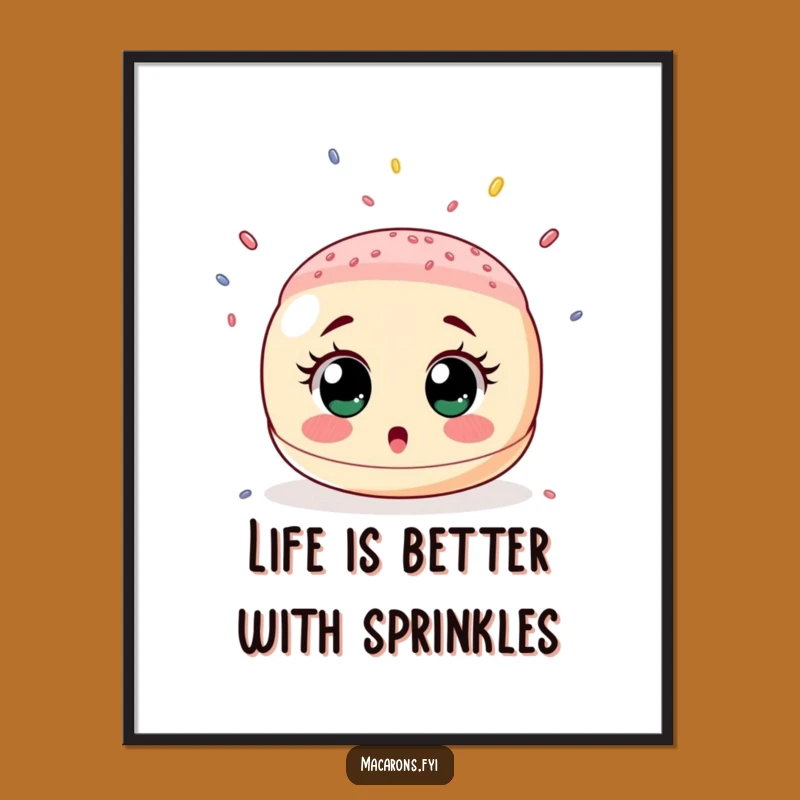 Free Printable Wall Art: Surprised Macaron Sprinkle Shower Downloadable Art