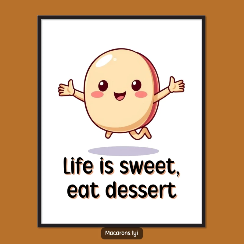 Funny Downloadable Wall Art: Happy Macaron Runner, Free Printable Humorous Art for Cheerful Spaces