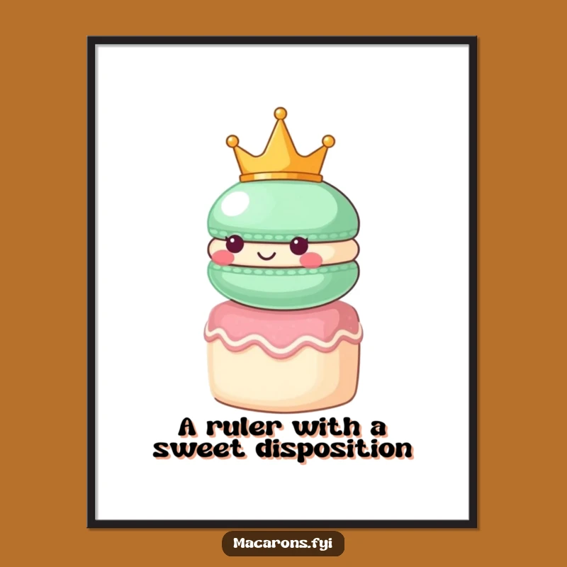 Funny Free Printable Wall Art: Elegant Macaron Crown Downloadable Decor for Sophisticated Spaces