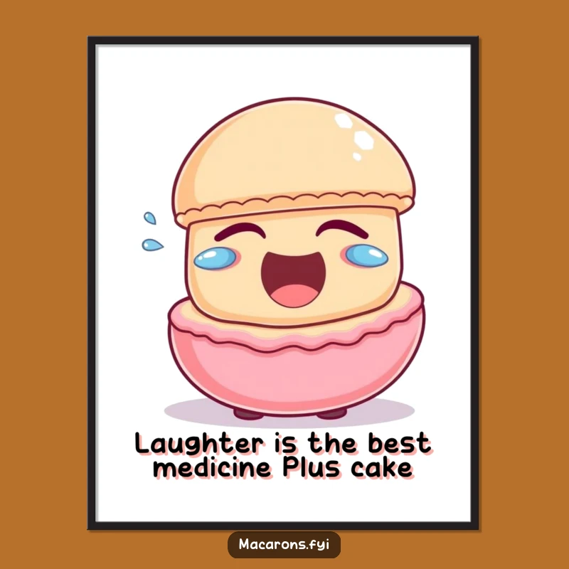 Funny Free Printable Wall Art: Joyful Macaron Laugh Downloadable Decor for Cheerful Spaces