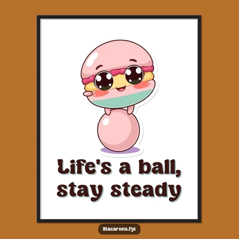 Free Printable Wall Art: Funny Balancing Macaron Ball Decor