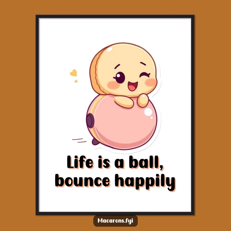 Playful Free Printable Wall Art: Bouncing Macaron Glee, Downloadable Decor