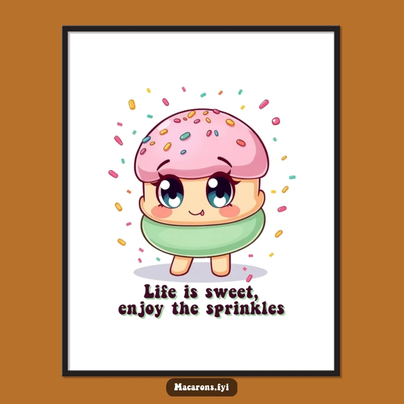 Quirky Free Printable Wall Art: Macaron Confetti Fun, Downloadable Joyful Decor