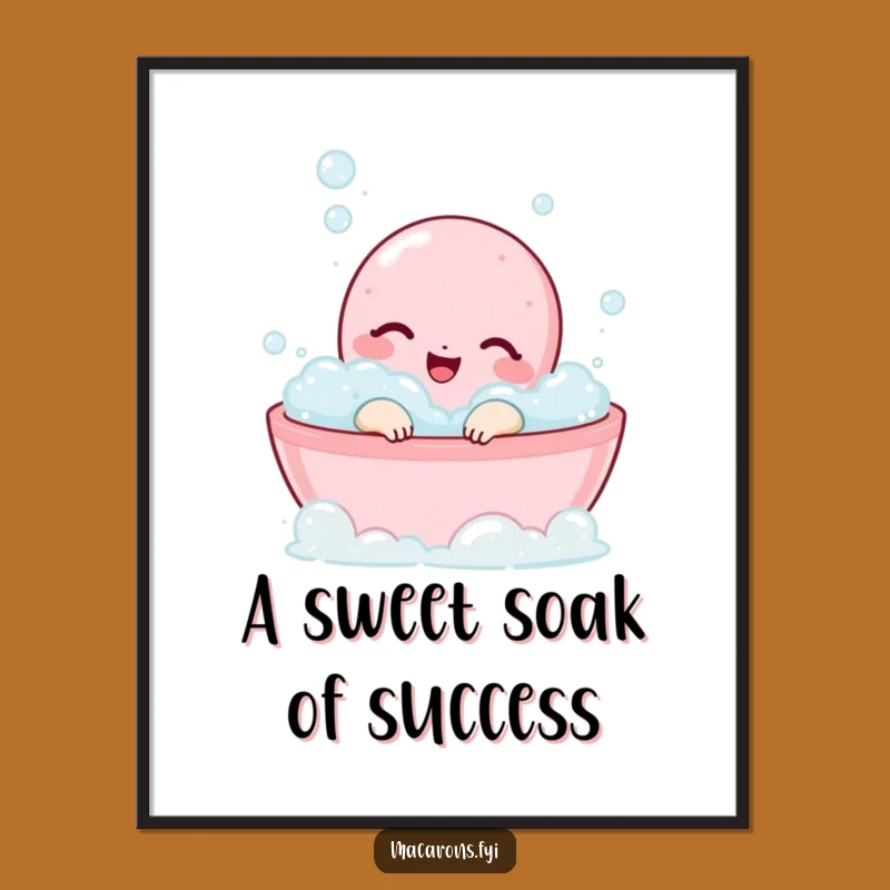 Relaxing Free Printable Wall Art: Happy Macaron Bath Decor Downloadable