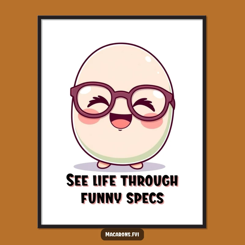 Free Printable Wall Art: Giggling Funny Macaron Glasses Art Downloadable