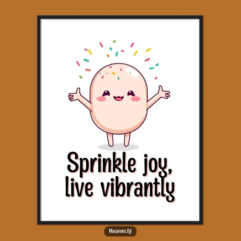 Free Printable Wall Art: Sprinkled Macaron Joyful Downloadable Decor