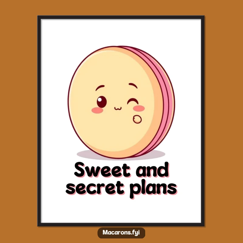 Free Printable Wall Art: Mischievous Macaron Character for Playful Decor Download