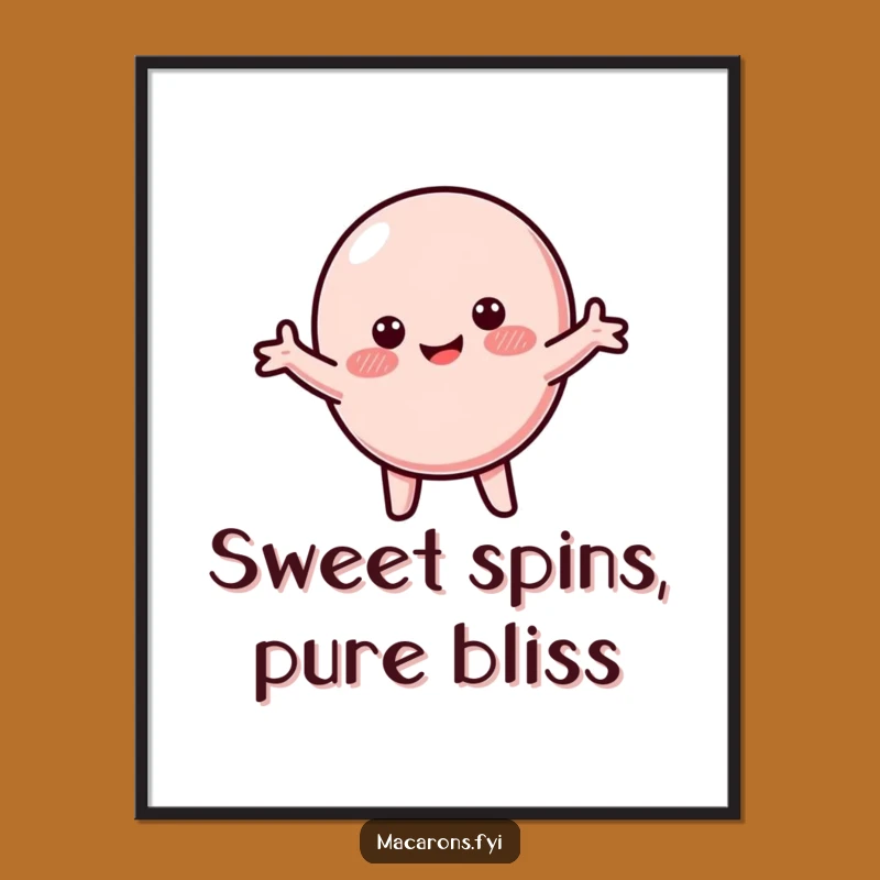 Free Printable Wall Art: Happy Macaron, Downloadable Sweet Decor