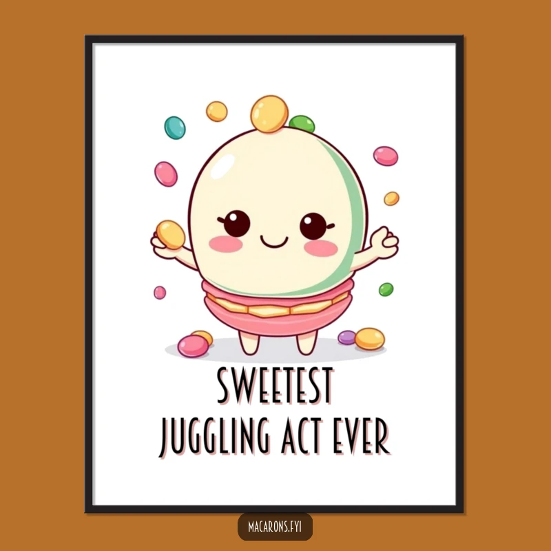 Colorful Macaron Art Print: Free Printable Candy Juggler Decor
