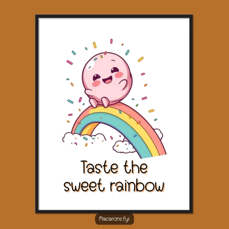 Free Printable Wall Art: Rainbow Macaron Slide, Downloadable Whimsy Decor