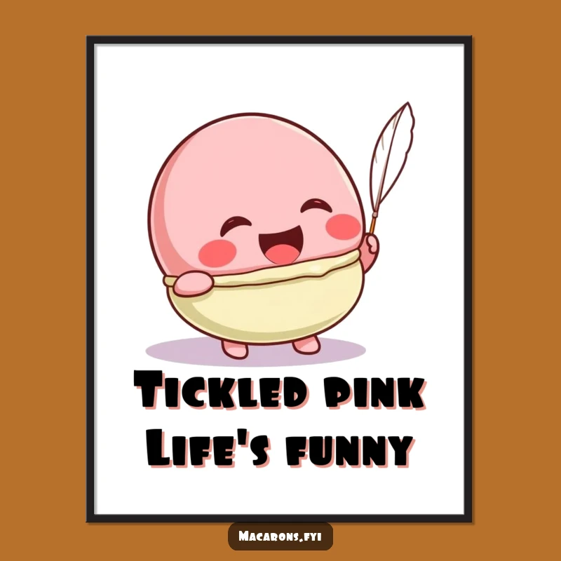 Free Printable Kawaii Macaron Wall Art: Tickled Laugh Downloadable Decor