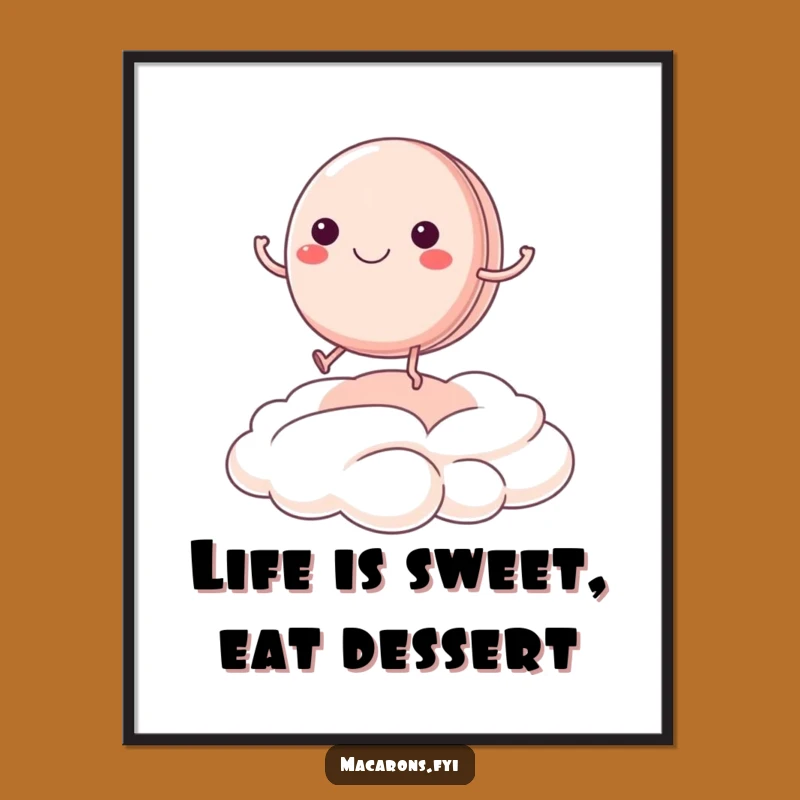 Whimsical Free Printable Wall Art: Bouncing Macaron - Joyful Downloadable Decor!