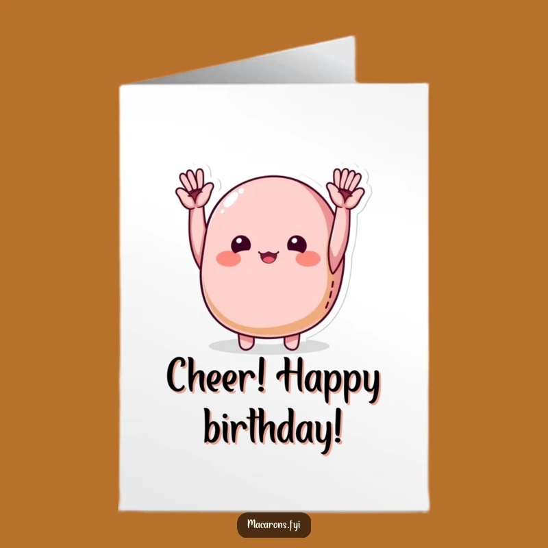 Free Printable Birthday Card: Cheerful Macaron Cheers for a Happy Birthday!