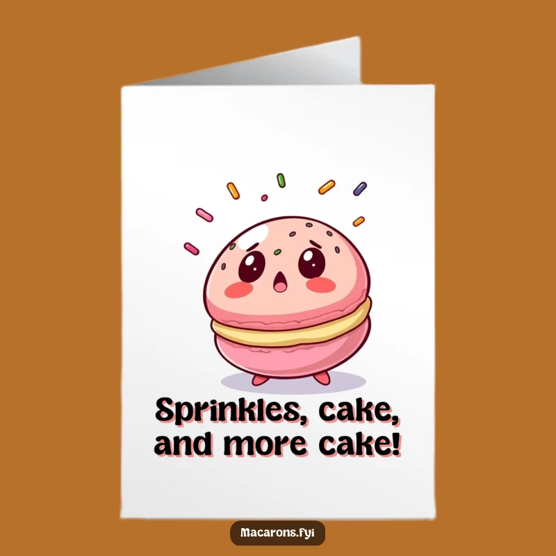 Free Printable Birthday Card: Funny Surprised Macaron for a Hilarious Downloadable Gift