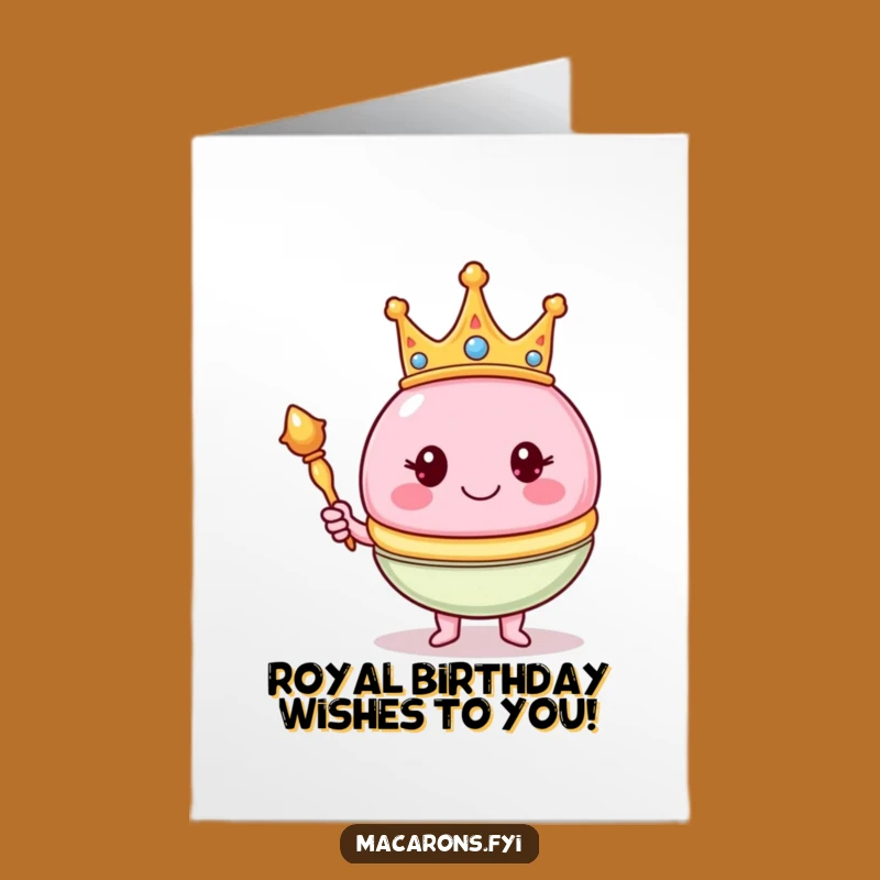 Free Printable Birthday Card: Royal Macaron - Regal & Funny Downloadable Gift!