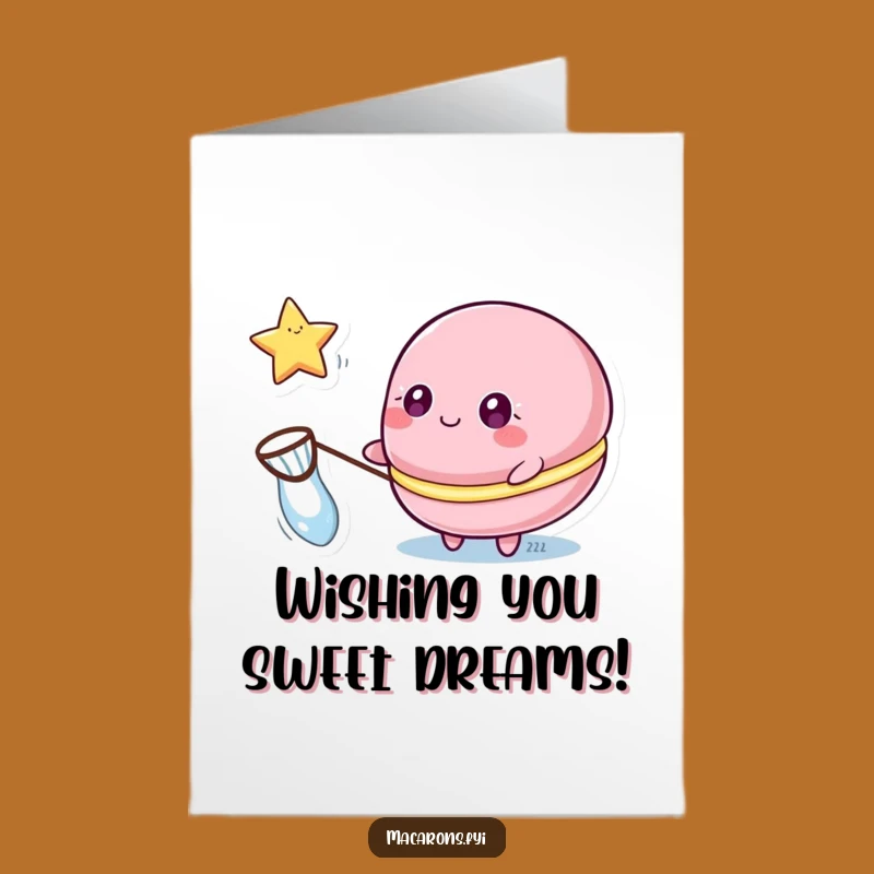 Free Printable Birthday Card: Star Catching Macaron, Downloadable Dreamy Gift