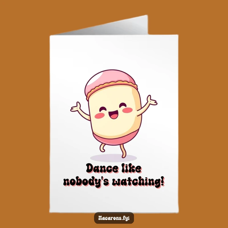 Free Printable Kawaii Macaron Birthday Card: Silly Dance Fun Downloadable Gift