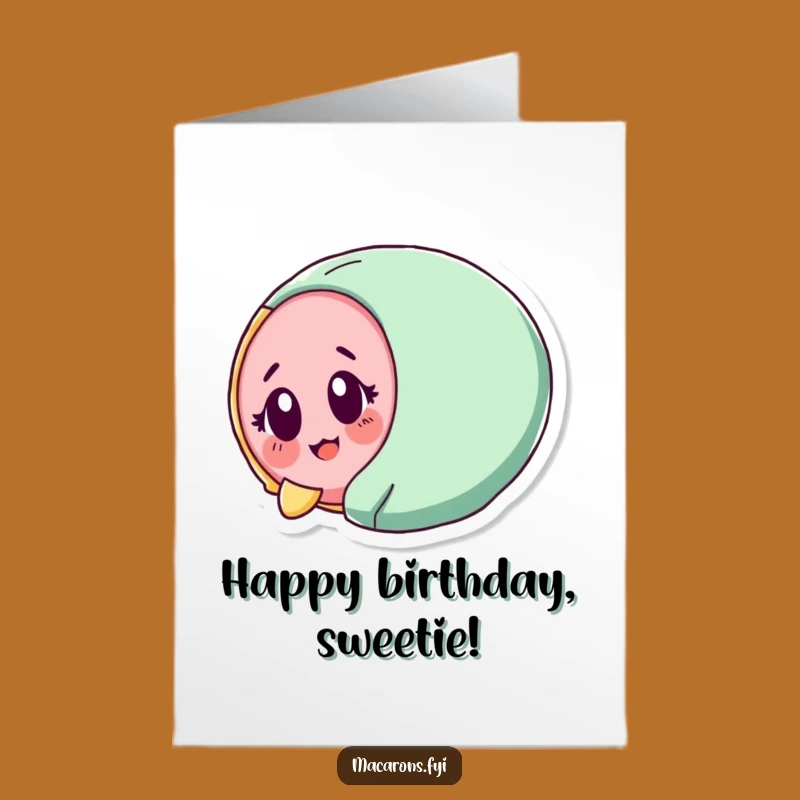 Free Printable Birthday Card: Surprised Macaron's Delightful Tumble Birthday Greeting