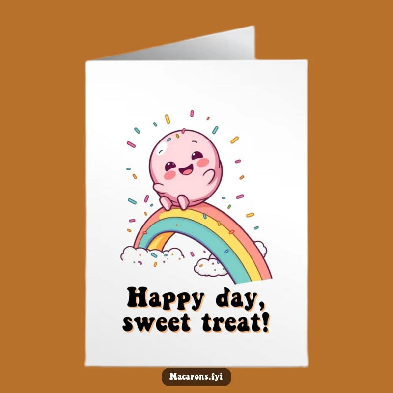 Free Printable Birthday Card: Rainbow Macaron Slide, Downloadable Fun Gift