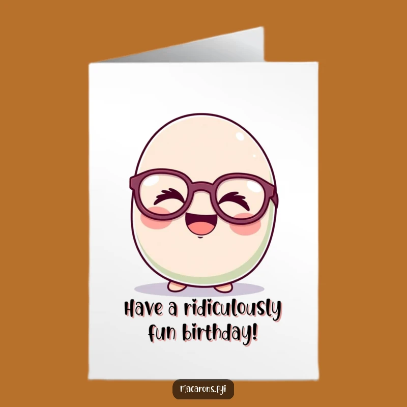 Free Printable Birthday Card: Giggling Funny Macaron Glasses Downloadable Gift