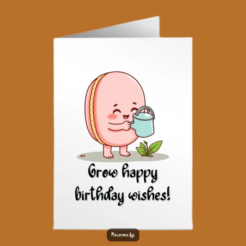 Macaron Birthday Card Free Printable: Growing Joy Downloadable Wishes