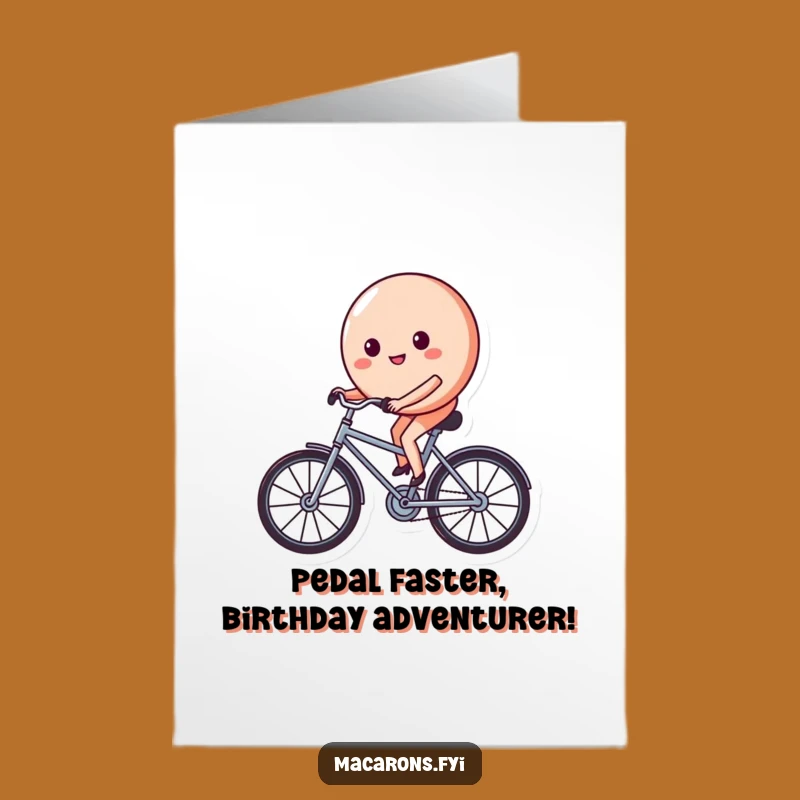 Free Printable Funny Macaron Bicycle Birthday Card - Hilarious Downloadable Gift