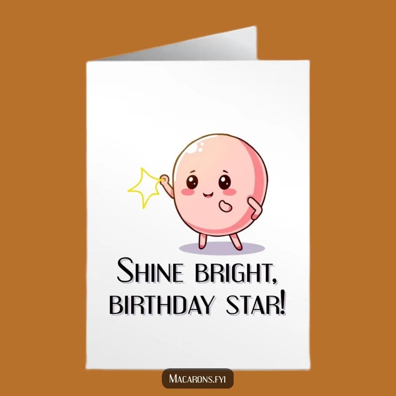 Star Macaron Birthday Card: Free Printable Spotlight Diva Gift