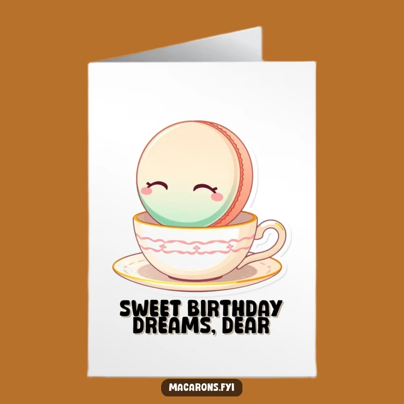 Macaron Birthday Card Free Printable: Serene Float Downloadable Calm Wishes