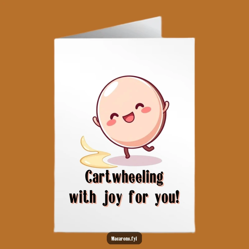 Free Printable Congratulations Card: Macaron Cartwheel Victory Swirl, Downloadable