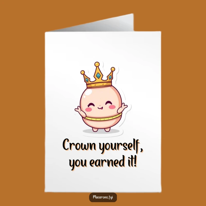 Free Printable Congrats Card: Royal Funny Macaron Crown Downloadable Gift