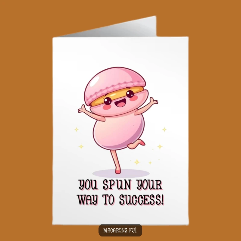 Free Printable Congrats Card: Hilarious Macaron Cartwheel Sparkles Downloadable Gift