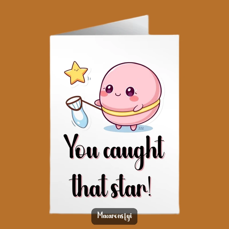 Free Printable Congrats Card: Star Macaron, Downloadable Achievement Gift