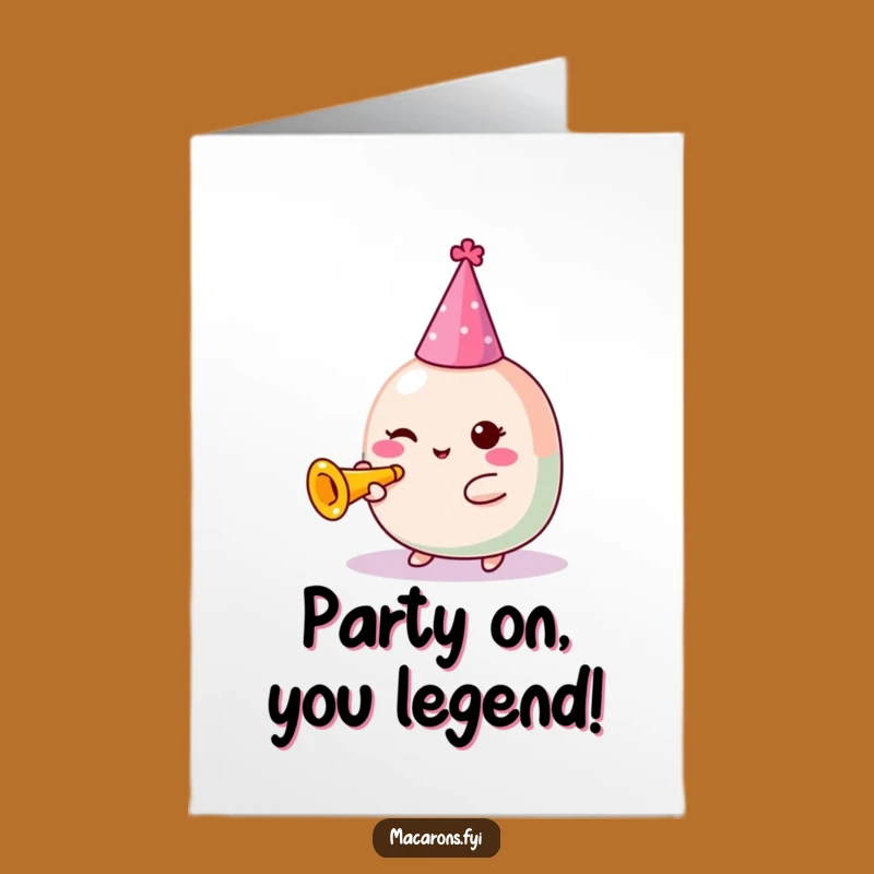 Free Printable Congrats Card: Trumpeting Macaron Party Celebration Funny