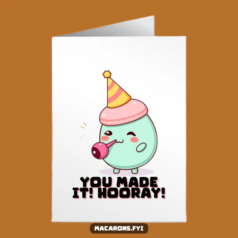 Free Printable Congratulations Card: Wacky Macaron Party Blower Gift for Instant Celebration