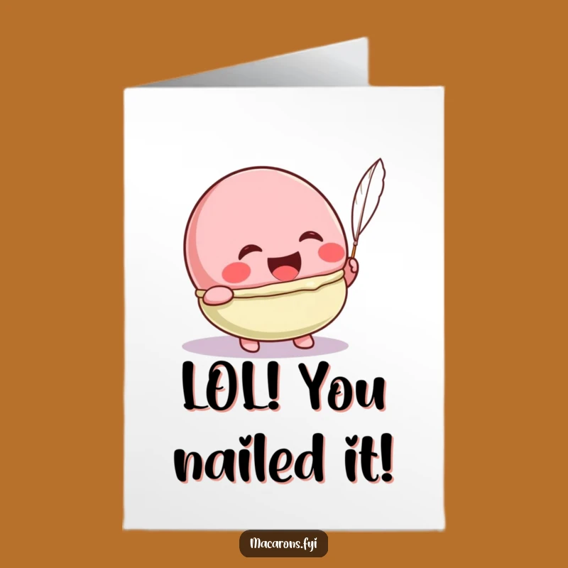 Free Printable Kawaii Macaron Congratulations Card: Tickled Laugh Downloadable Gift