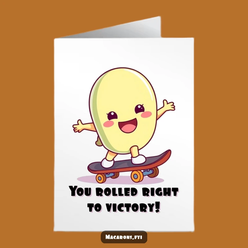 Free Printable Skater Macaron Congrats Card: Awesome Trick Downloadable Gift