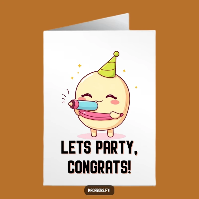 Free Printable Congratulations Card: Glee-filled Macaron Celebrates Your Success Download