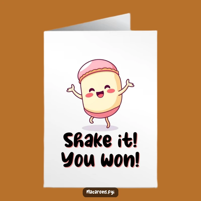 Free Printable Kawaii Macaron Congratulations Card: Silly Dance Downloadable Gift