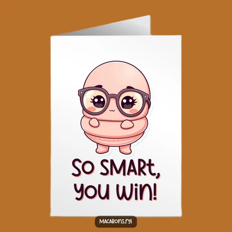 Smart Macaron Congrats Card: Free Printable Genius Achievement Gift