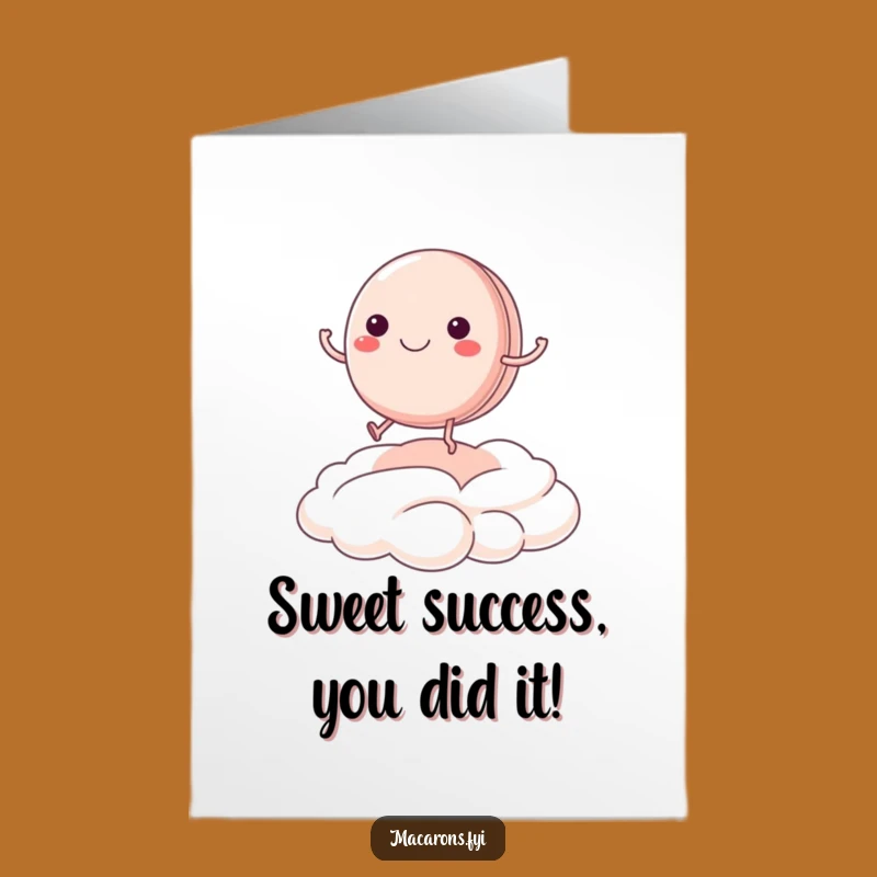 Free Printable Congrats Card: Bouncing Macaron - Cheerful Downloadable DIY Gift!