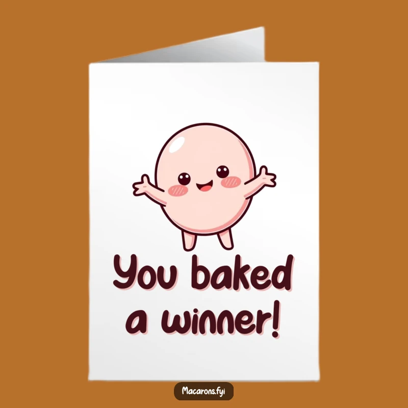 Free Printable Congrats Card: Cheerful Macaron, Downloadable Celebration Gift