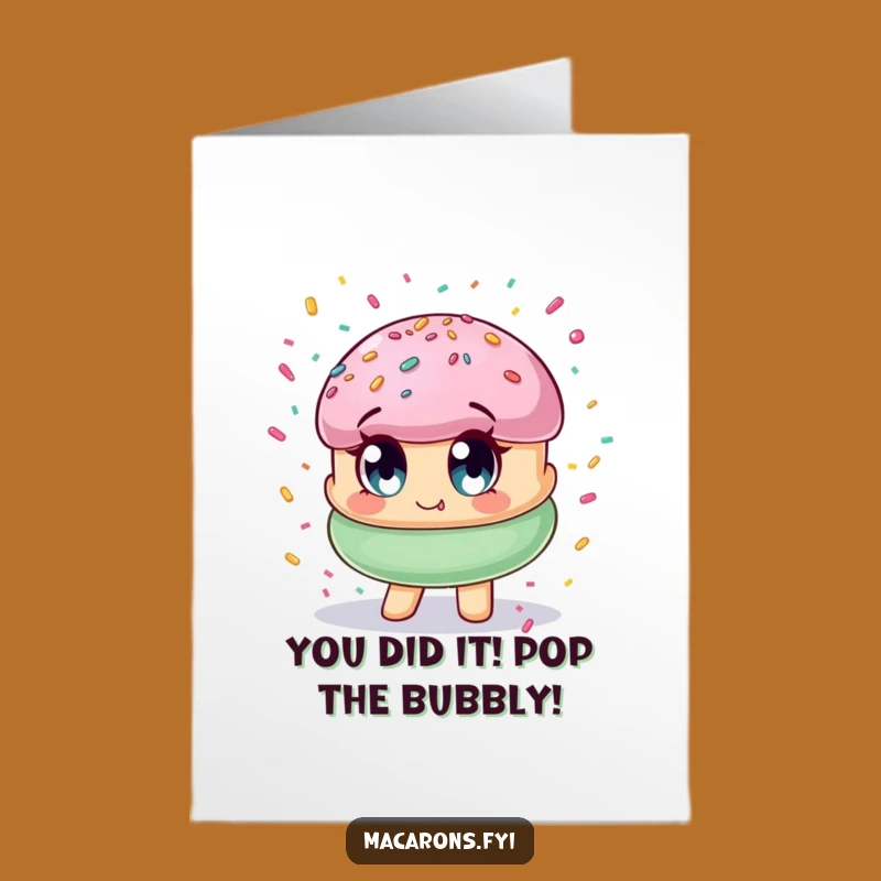 Printable Congrats Card: Macaron Confetti Shower for Winners, Free Downloadable