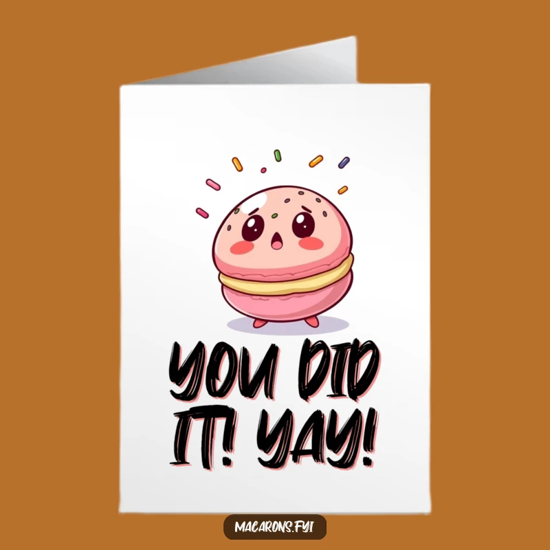 Free Printable Congrats Card: Shocked Macaron Design for a Funny Downloadable Gift