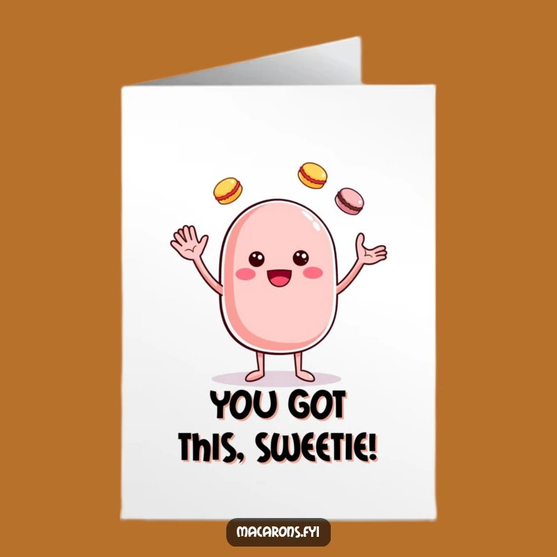 Free Printable Macaron Congrats Card: Juggling Star Character Downloadable Gift