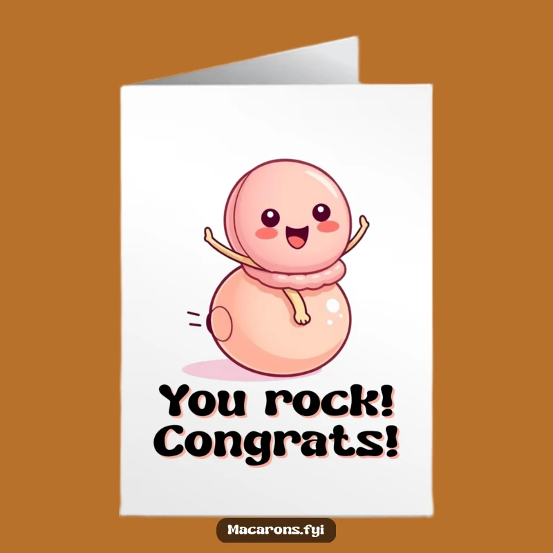 Free Printable Bouncy Macaron Congrats Card: Bounce to Victory, Downloadable Celebration!