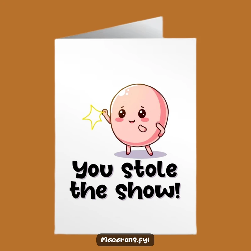 Spotlight Macaron Congrats Card: Free Printable Star Performance Gift