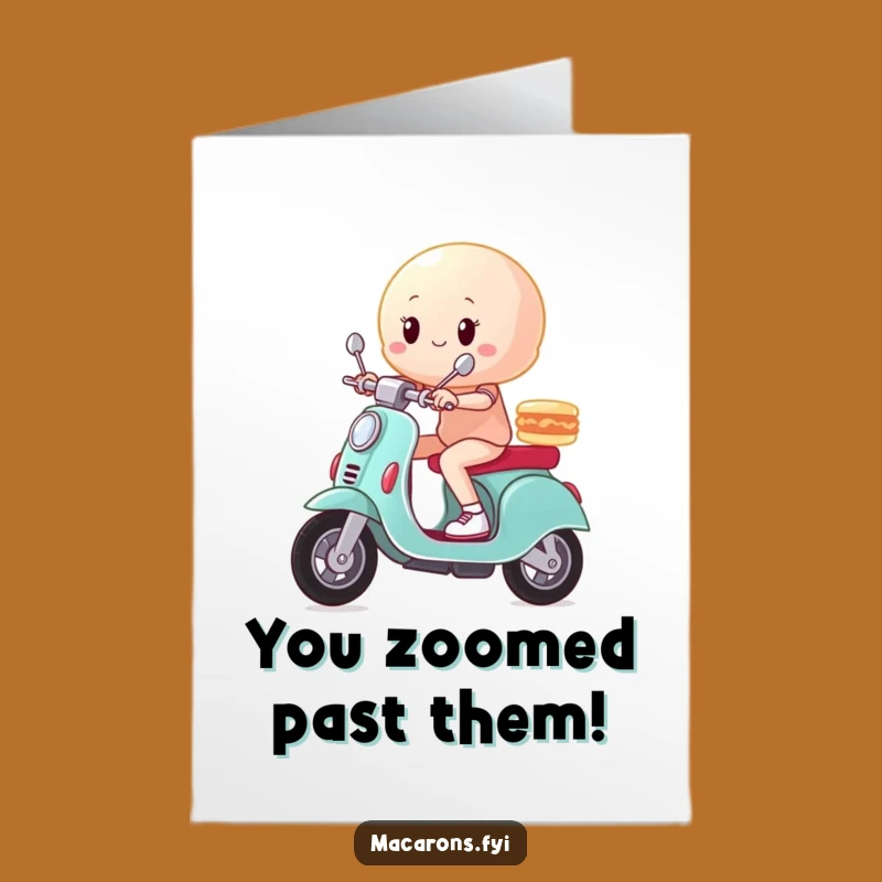 Free Printable Congrats Card: Macaron Scooter Zoom Humorous Downloadable Gift